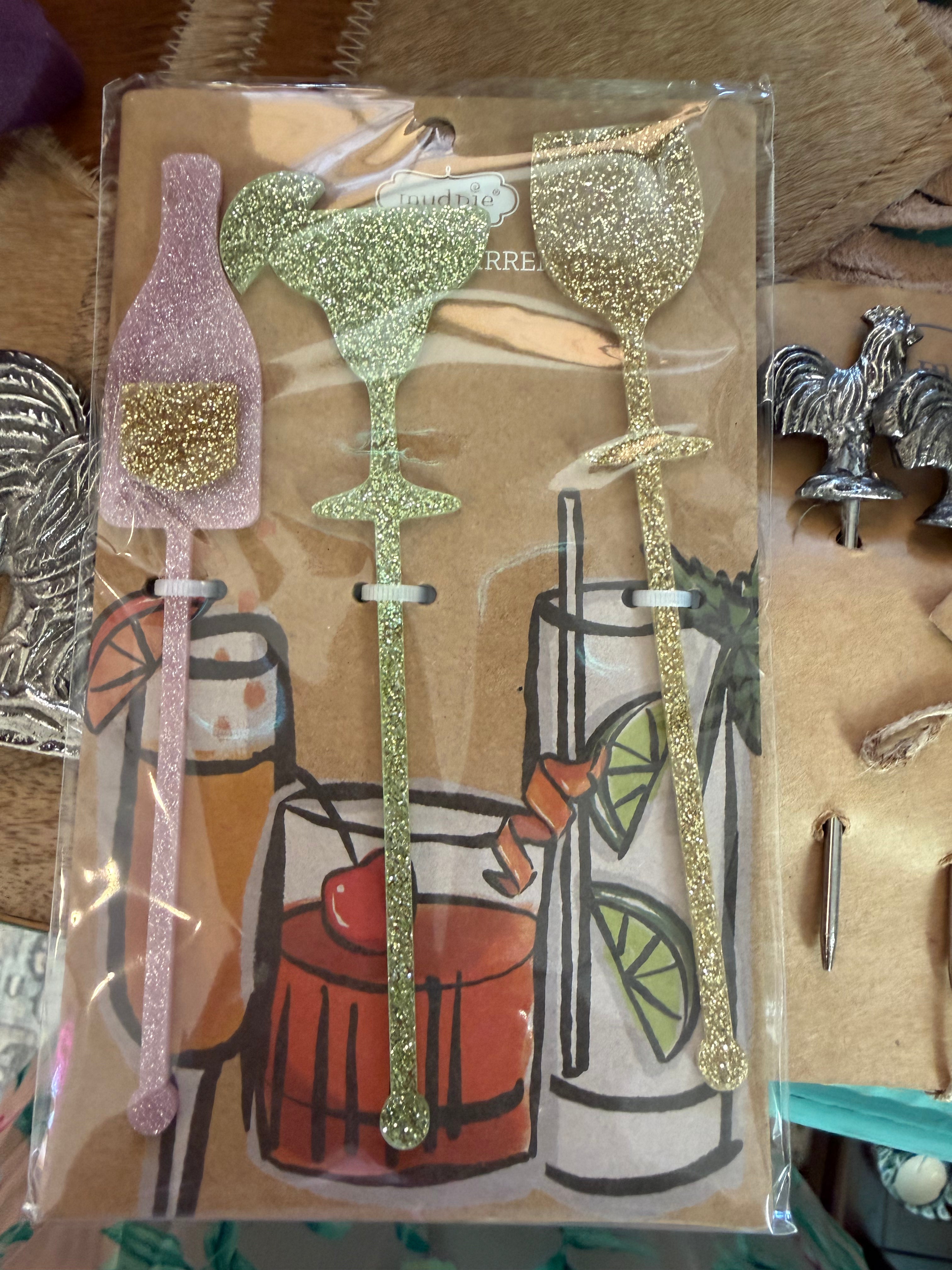 Glitter Cocktail Stir Stick Set