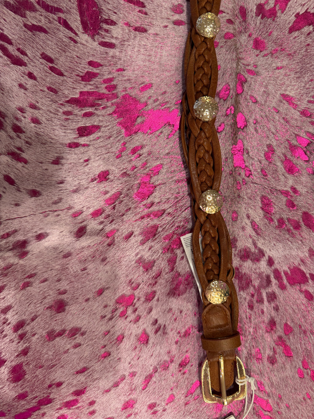 Willow Braided Concho Belt – Cognac