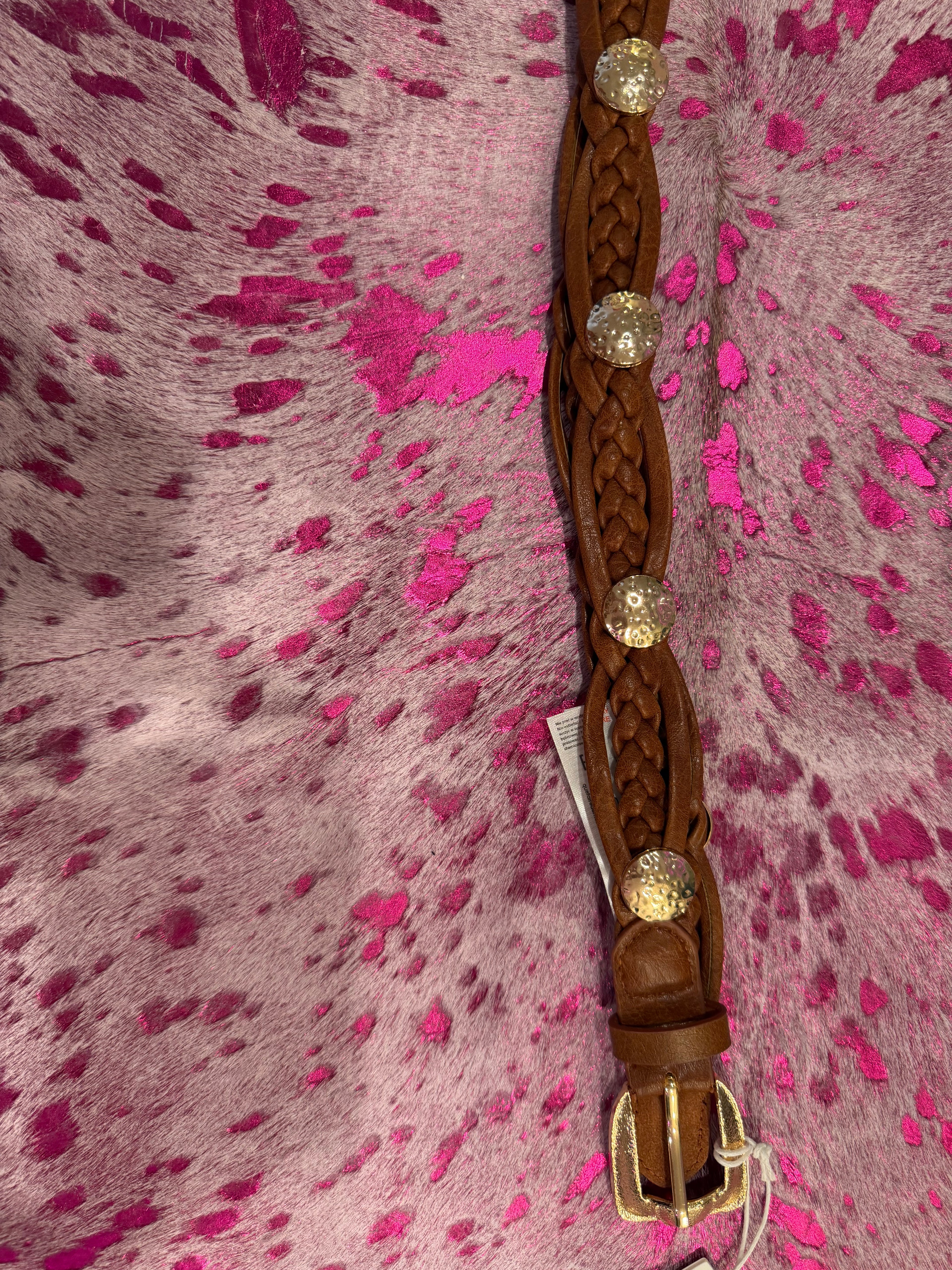 Willow Braided Concho Belt – Cognac