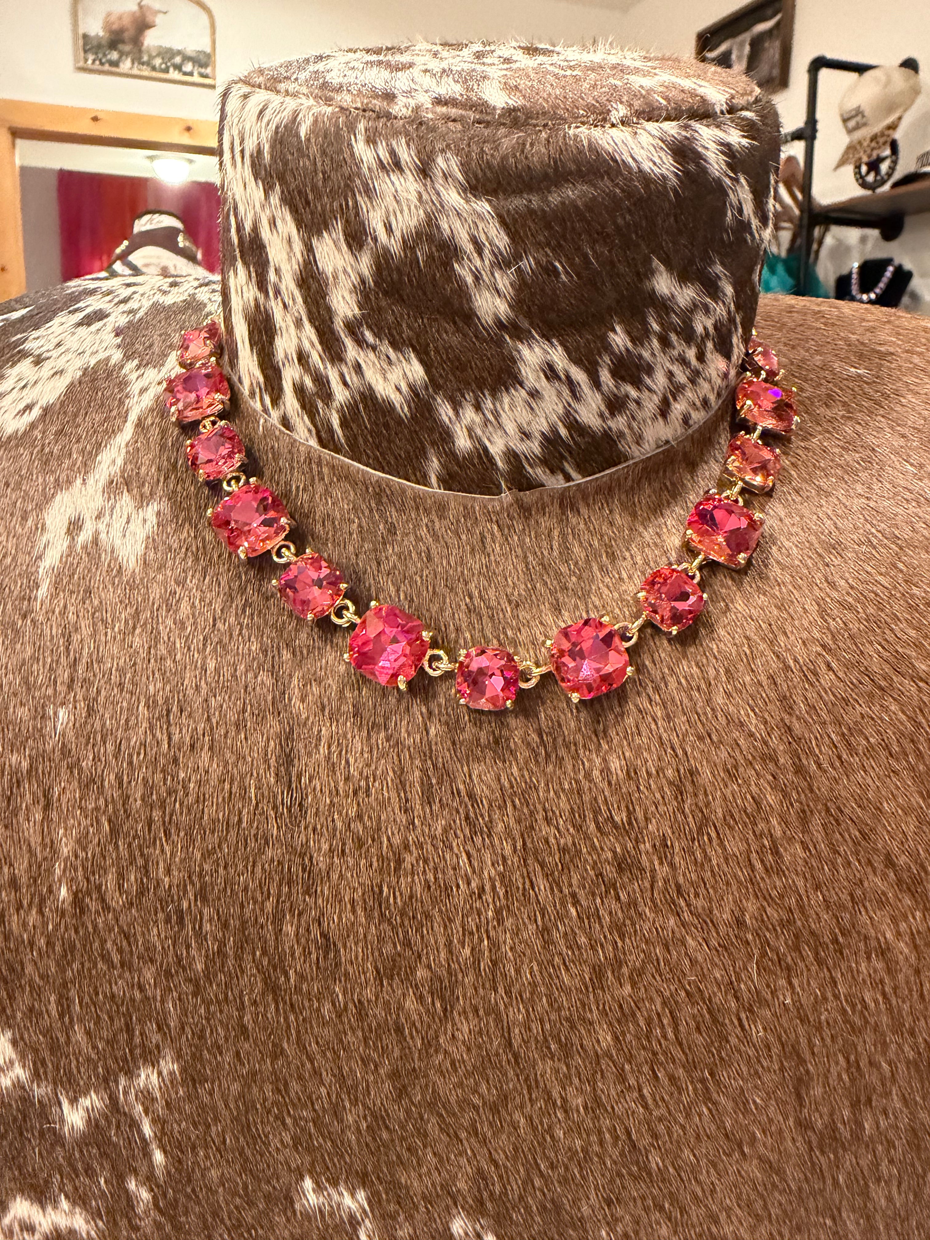 Rosé Radiance Crystal Necklace