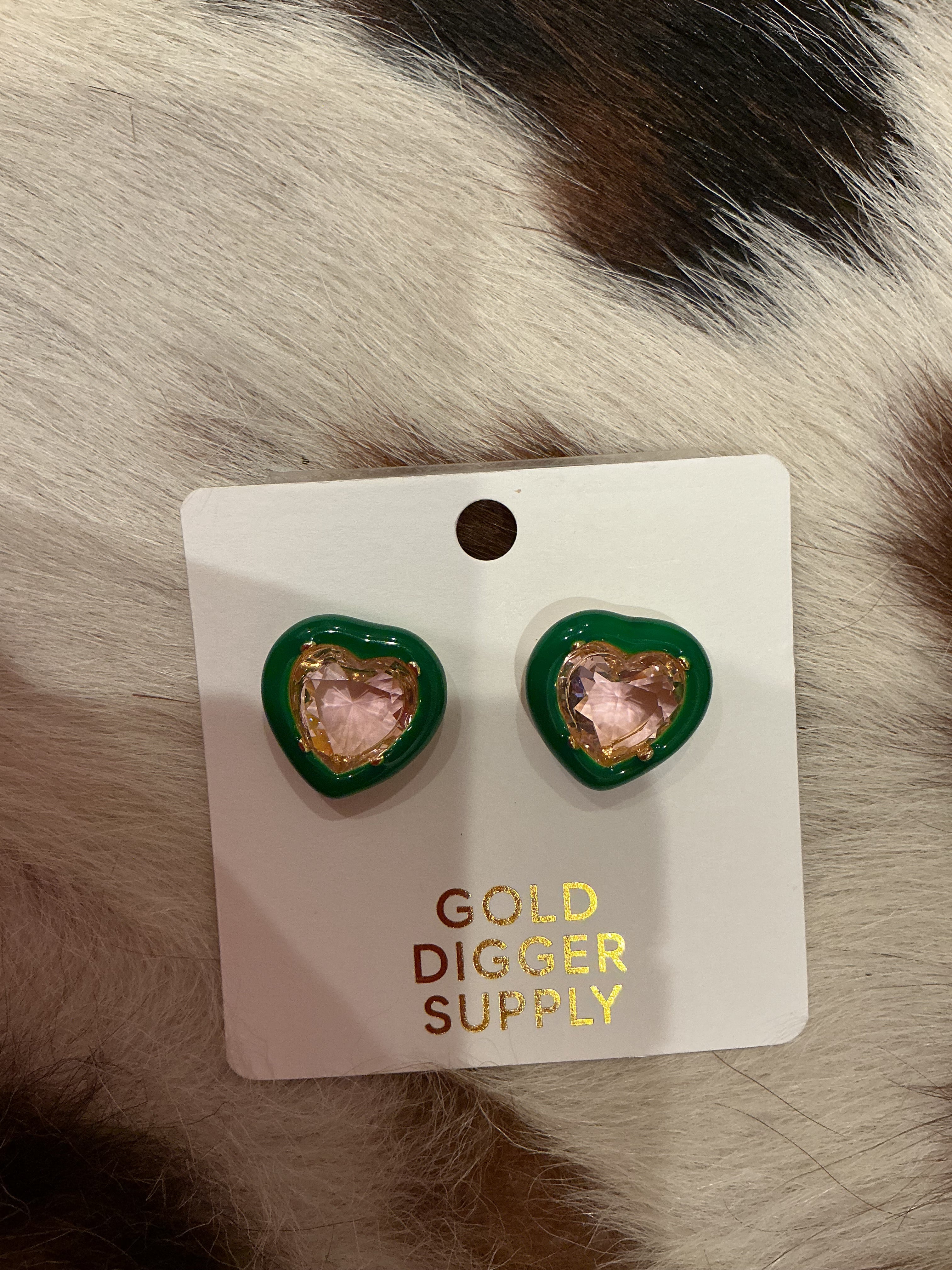 Emerald Sweetheart Stud Earrings