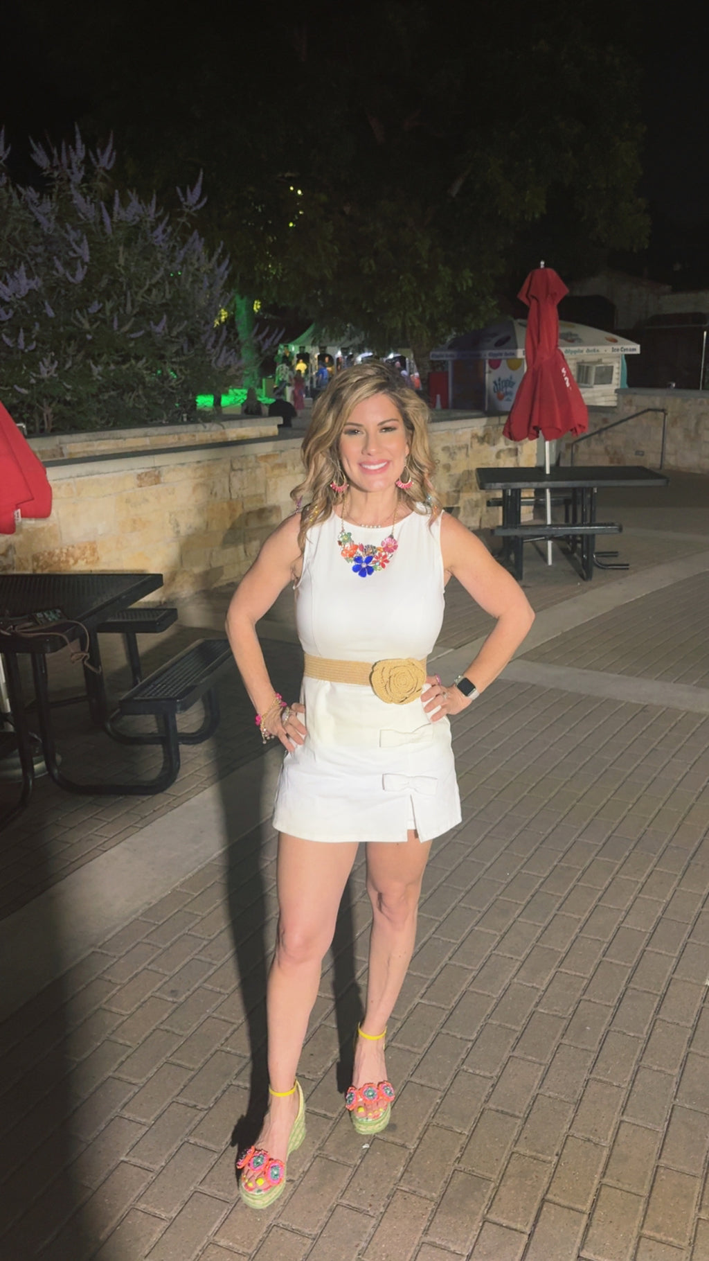 A solid woven skort romper - IP8899