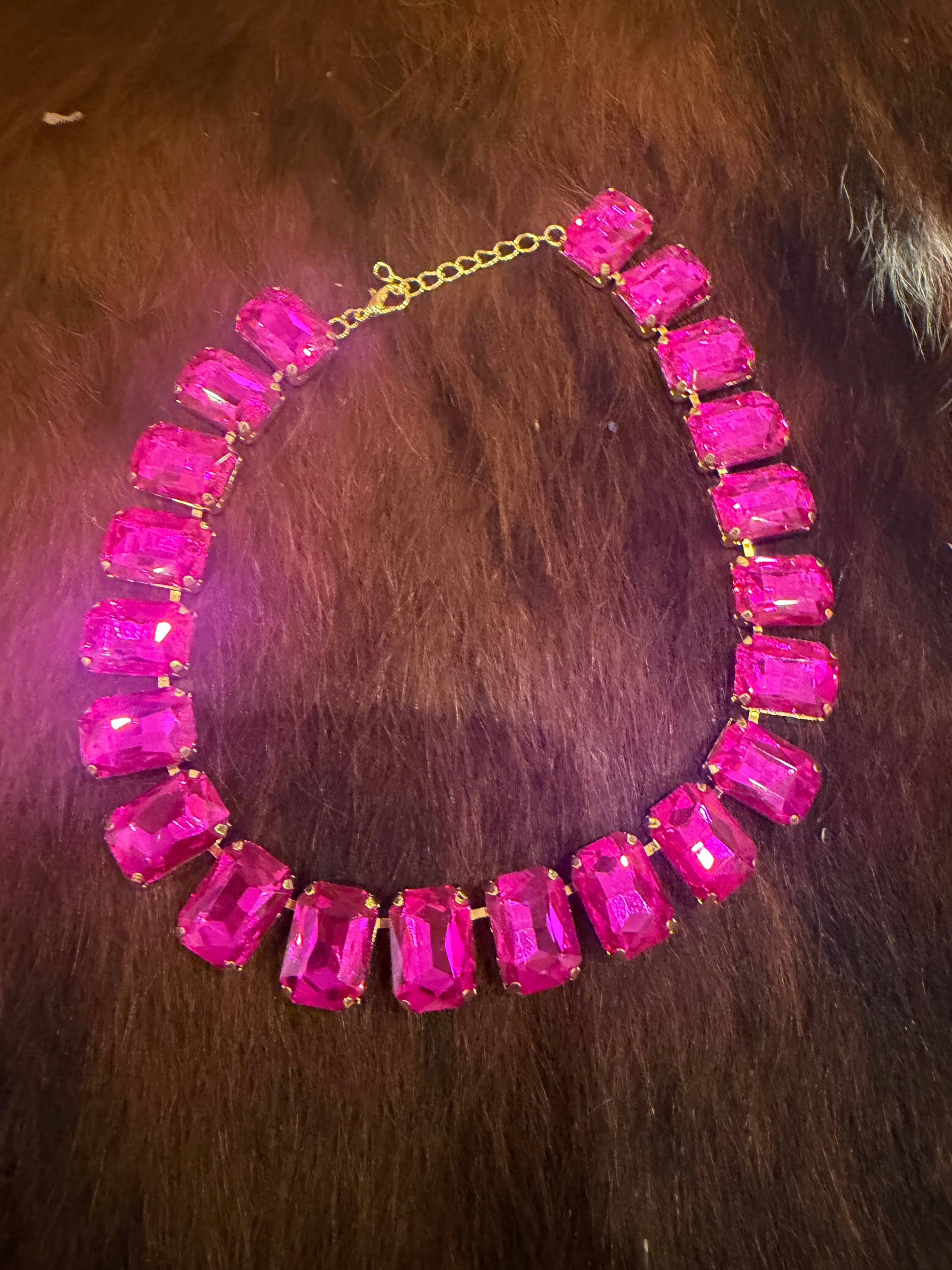 Fuchsia Fever Statement Necklace