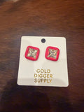 Pink Diamond Stud Earrings