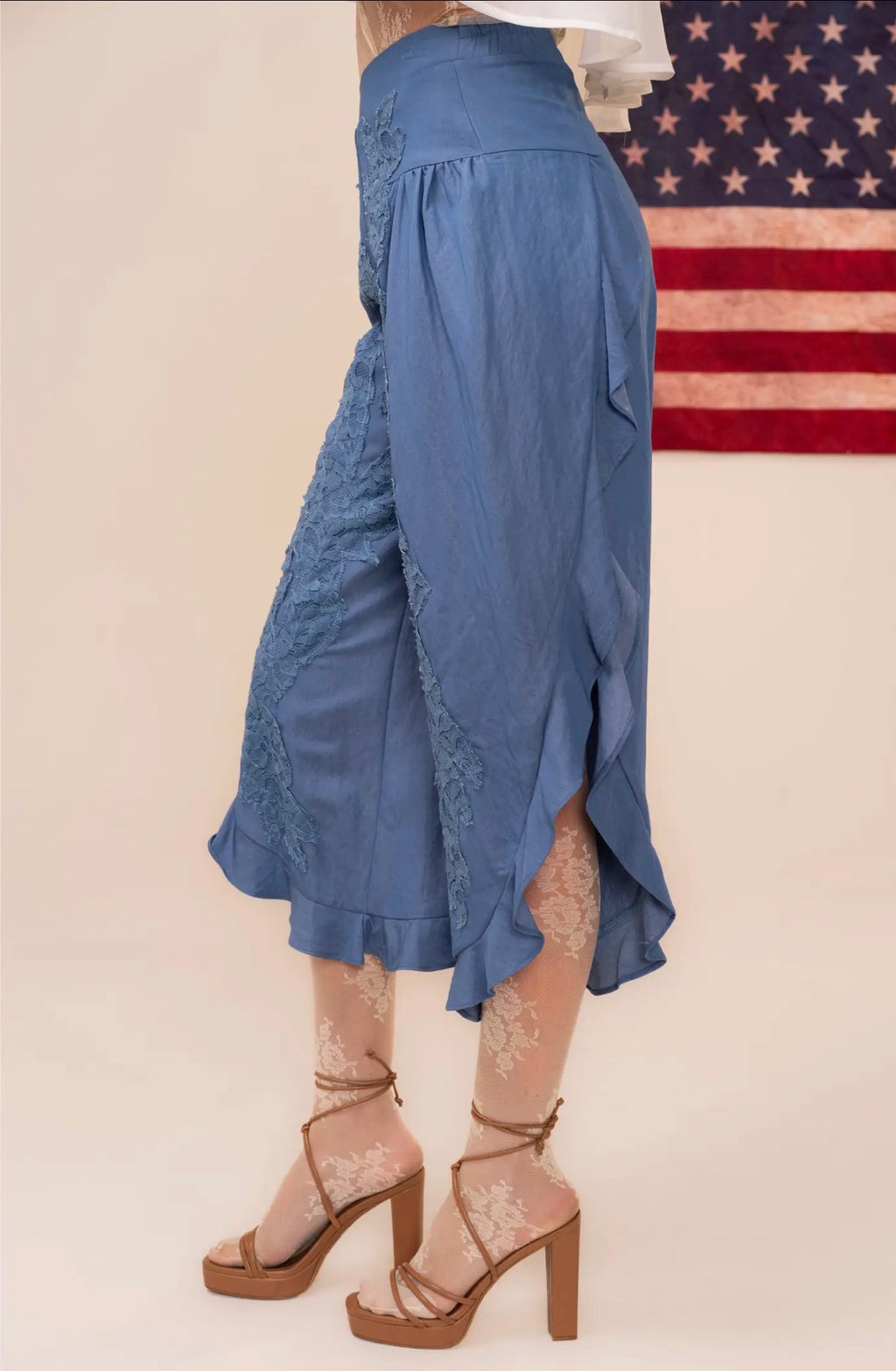 Blue Belle Lace Ruffle Pants