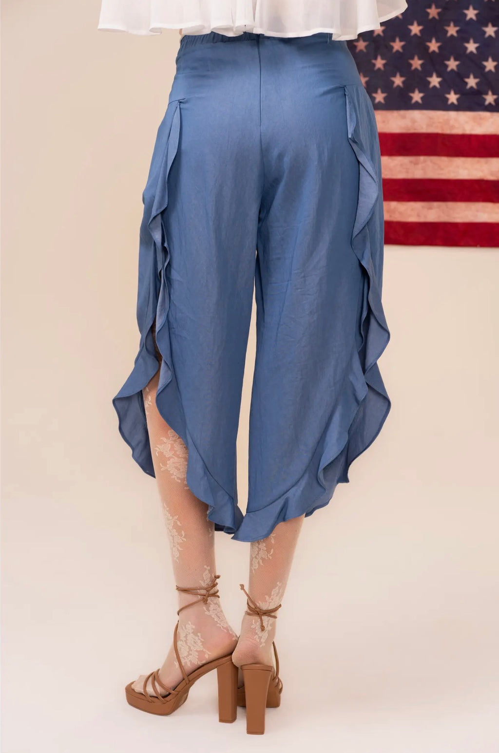 Blue Belle Lace Ruffle Pants