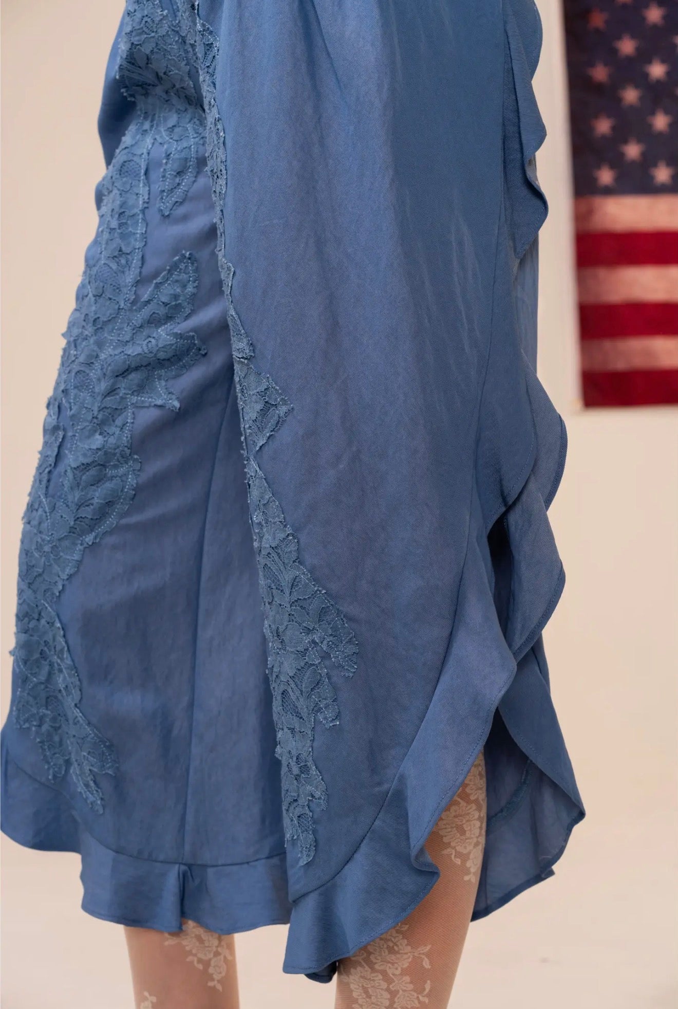 Blue Belle Lace Ruffle Pants