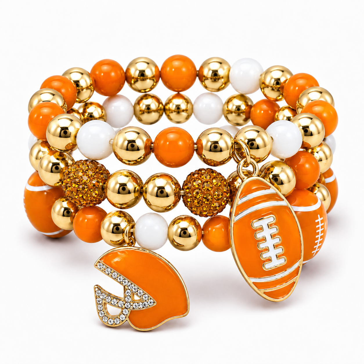 Gameday Football Charm Coil Bracelet