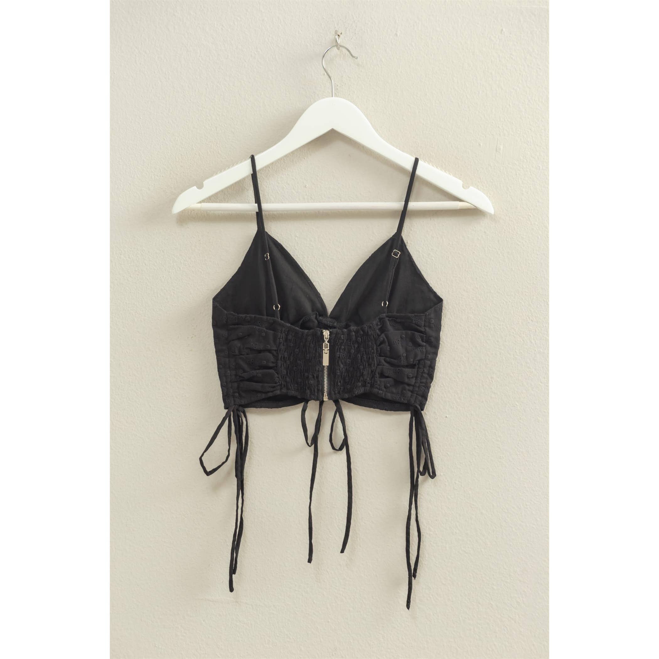 Drawstring Detail Crop Cami Top