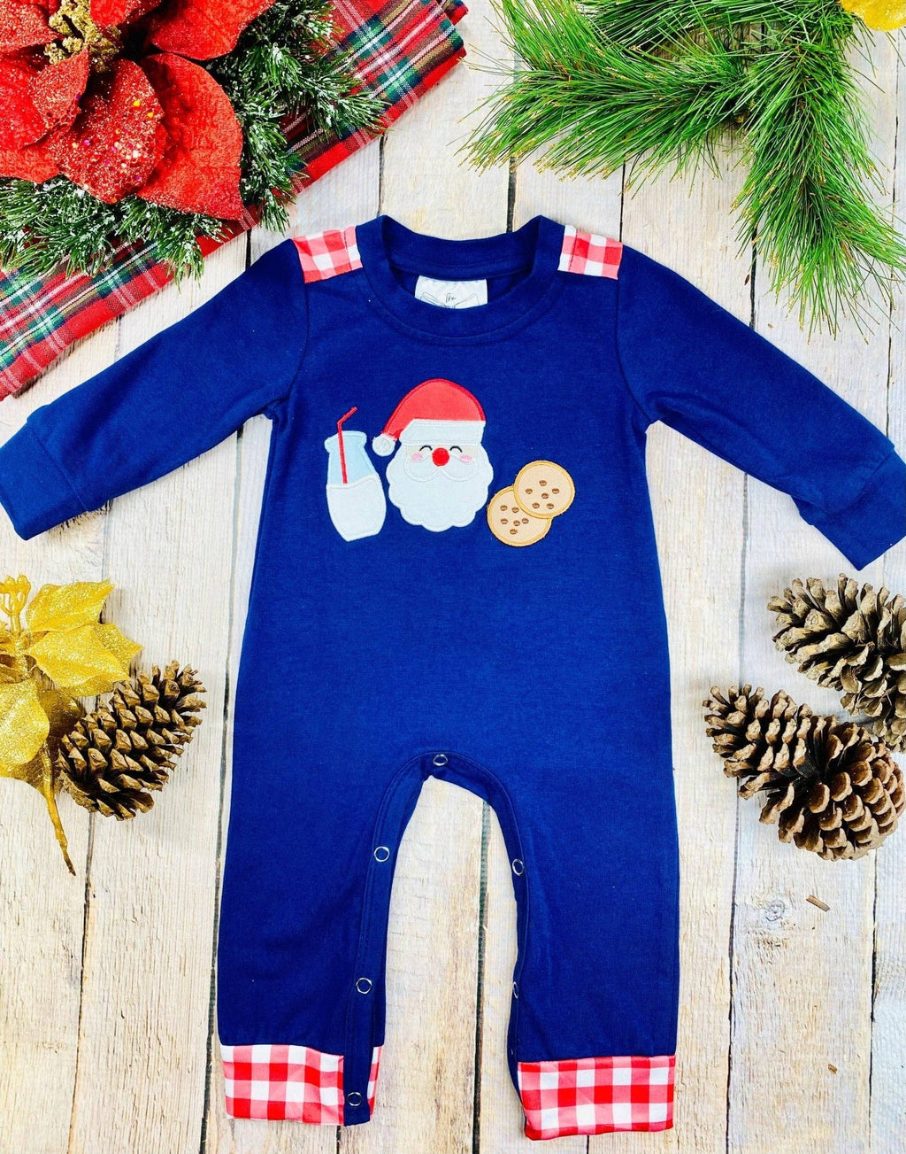 Milk n Cookies Infant Boy's Christmas Onesie