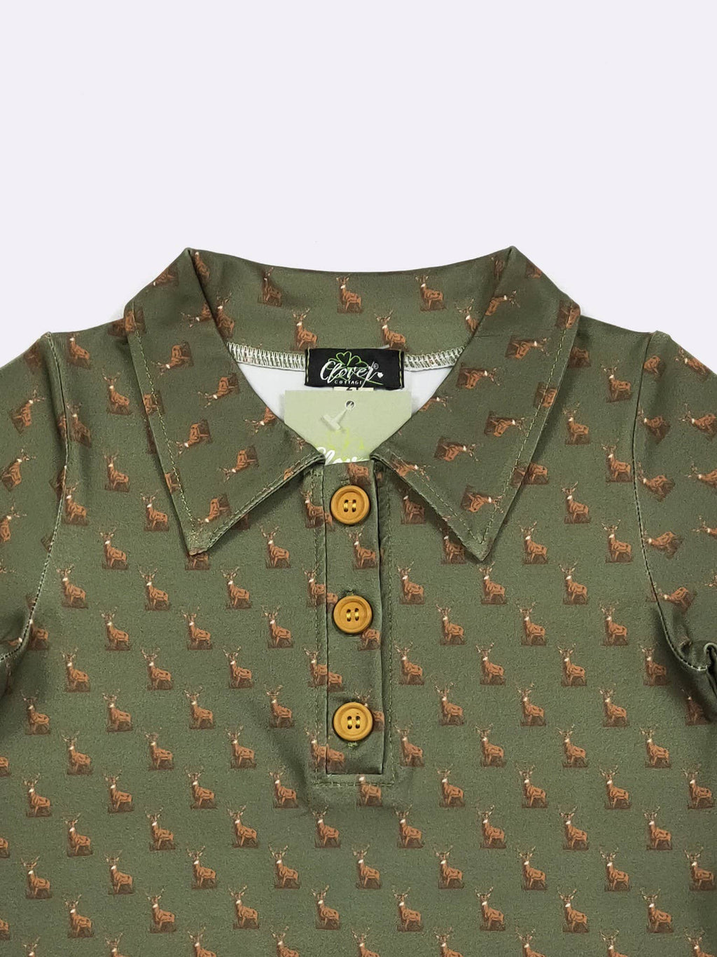 Hunter Green Buck Boy Collar Shirt
