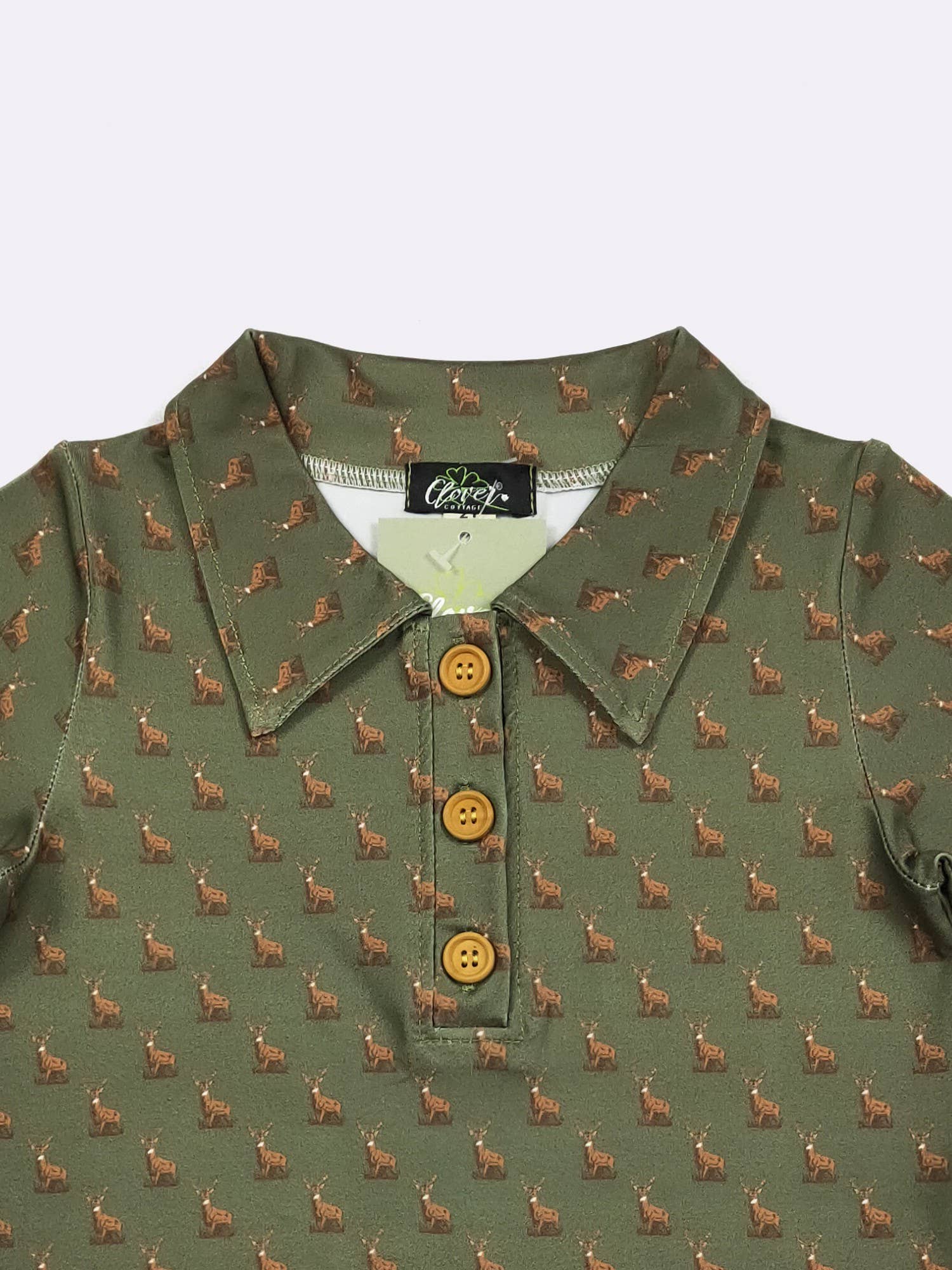 Hunter Green Buck Boy Collar Shirt