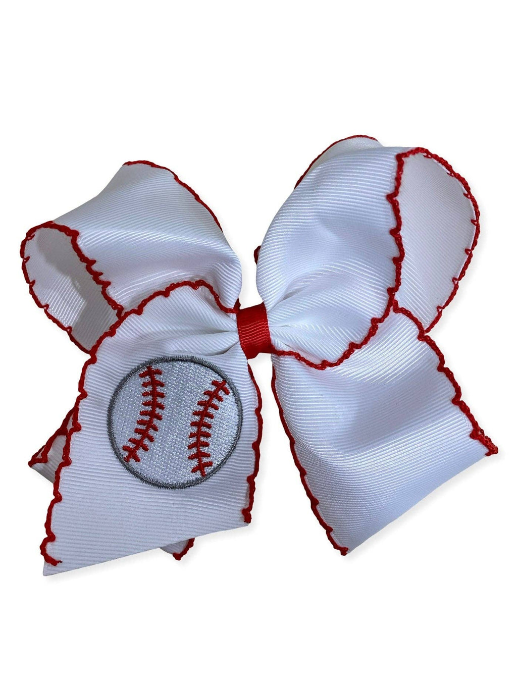 Baseball Moonstitch Embroidered Classic Hair Bow | Clip or Headband