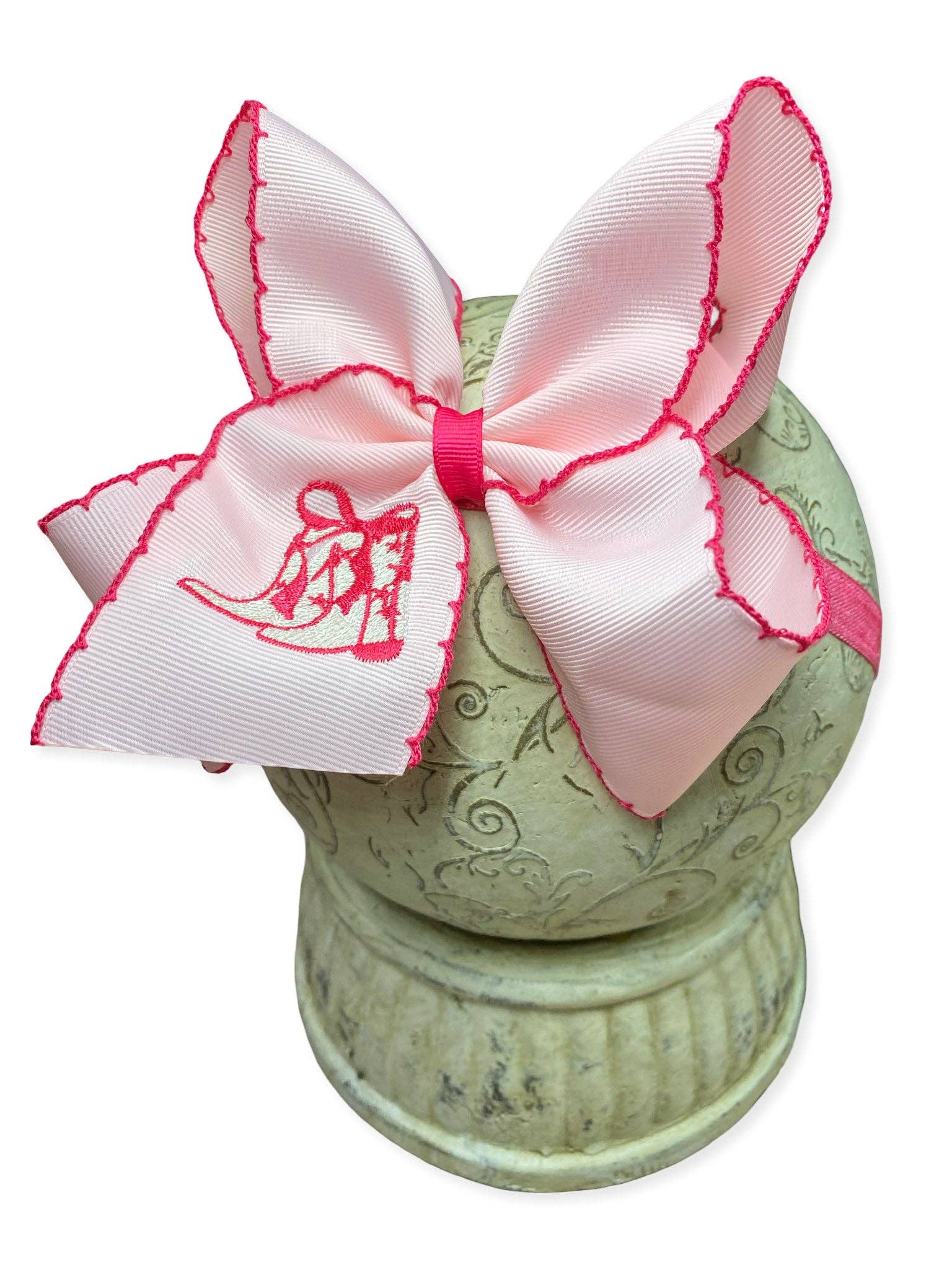 Western Boot Embroidered Moonstitch Hair Bow | Clip or Headband
