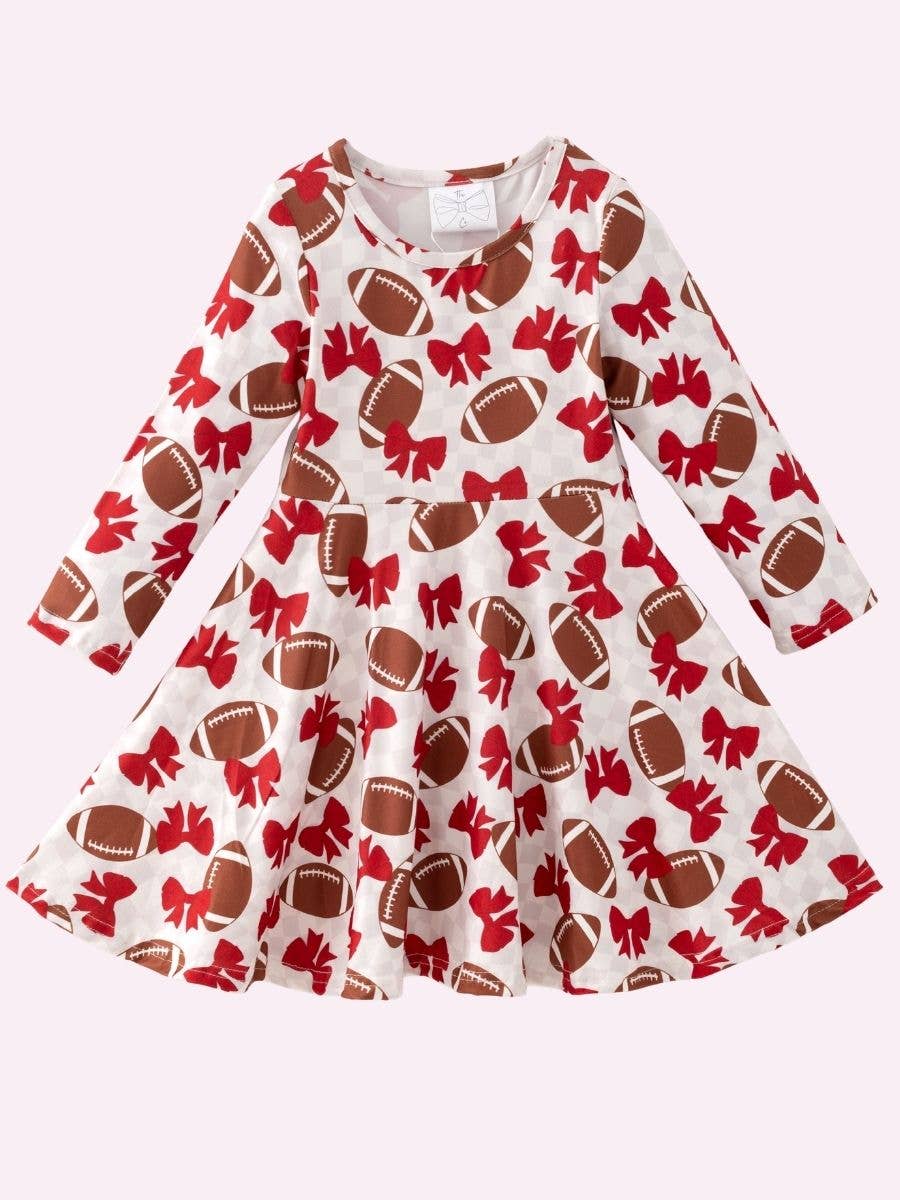 Football, Bows & Touchdowns Twirl Dress