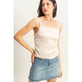 Satin Back Tie Detail Sleeveless Top