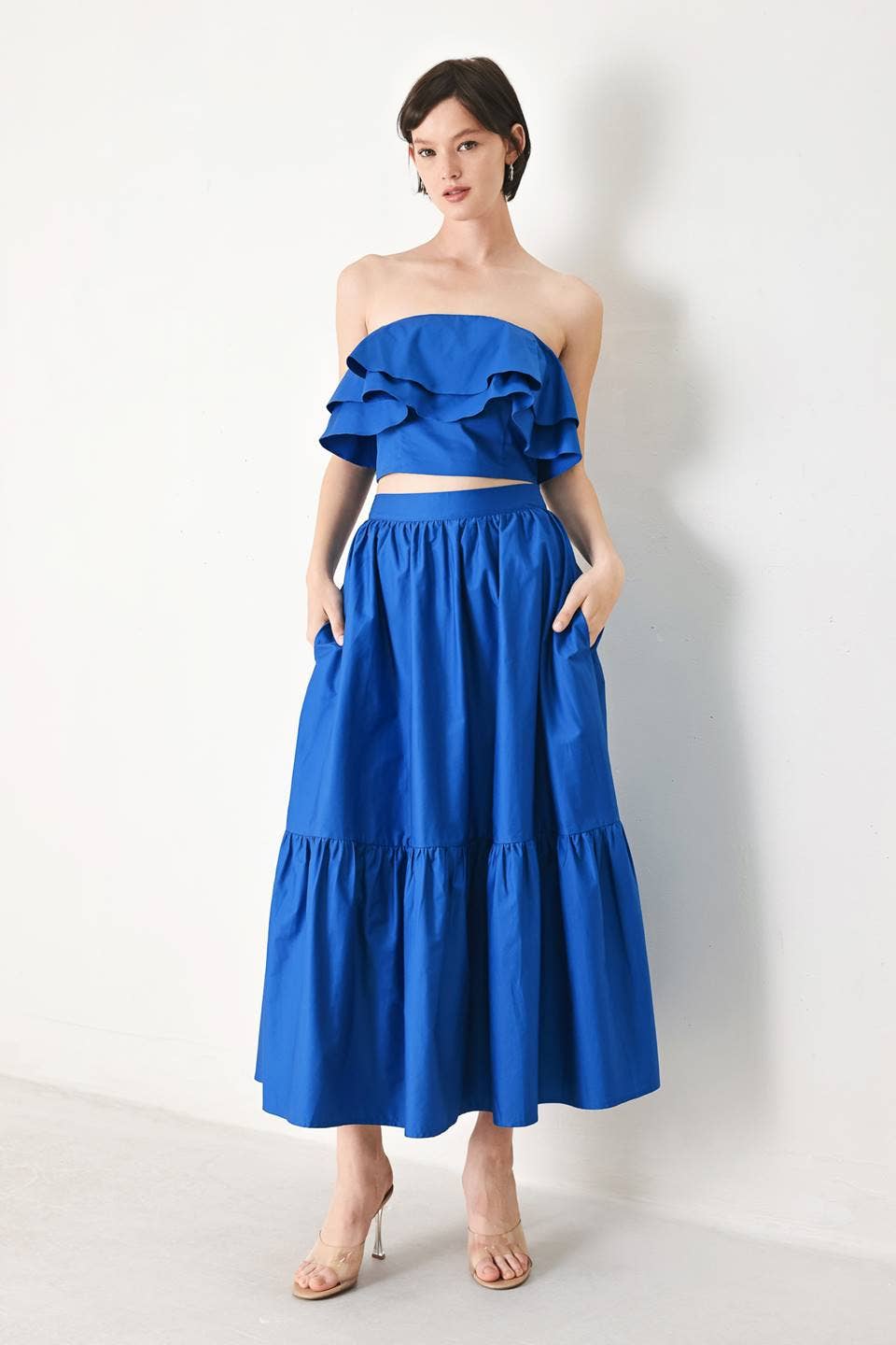 A solid woven midi skirt - FK1299
