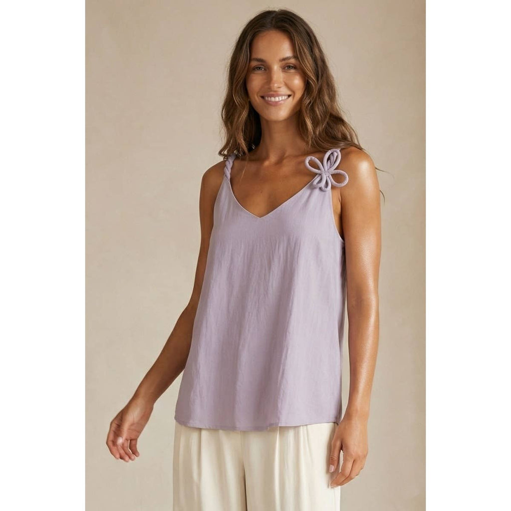 3d Twisted Flower Tank Top