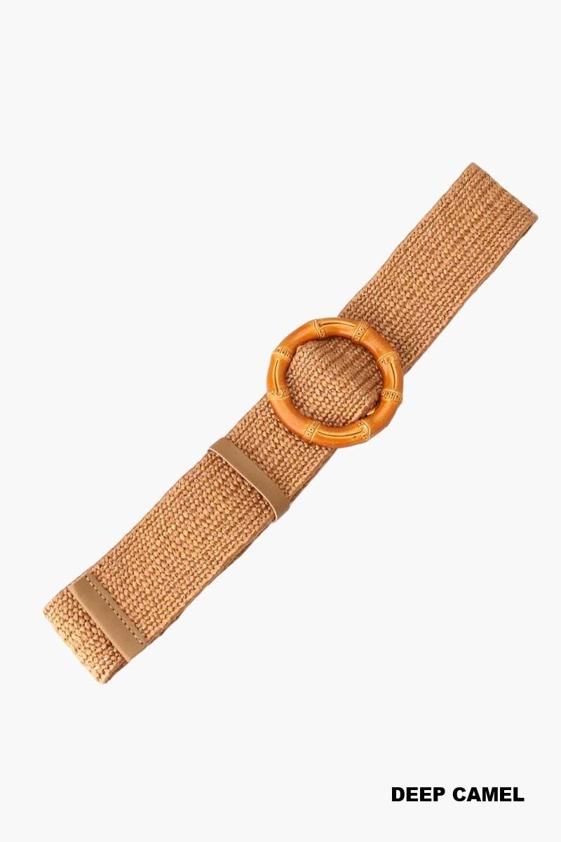 Bohemian Straw Bamboo Pin Buckle Belt