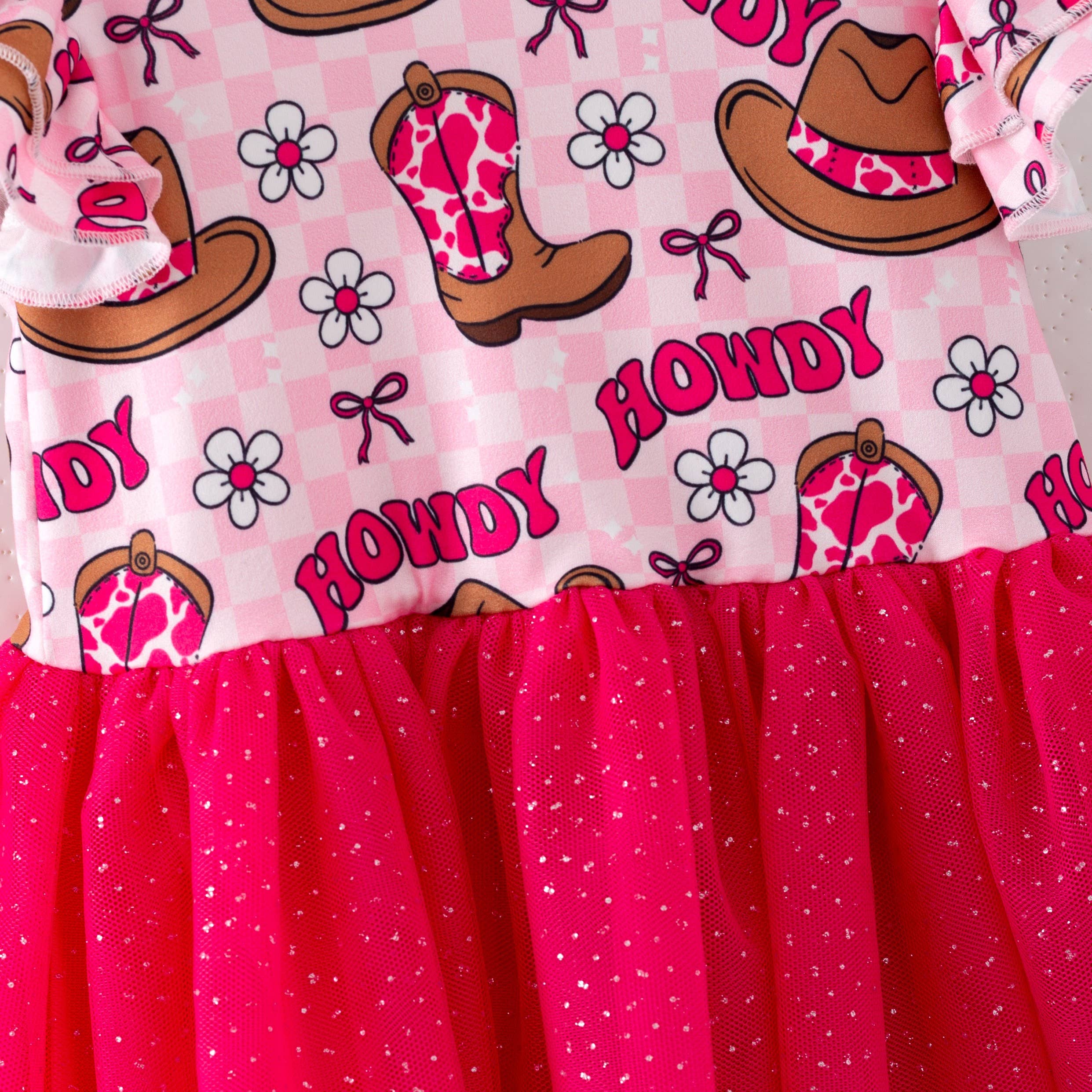 Hot Pink Howdy Tutu Girls Dress