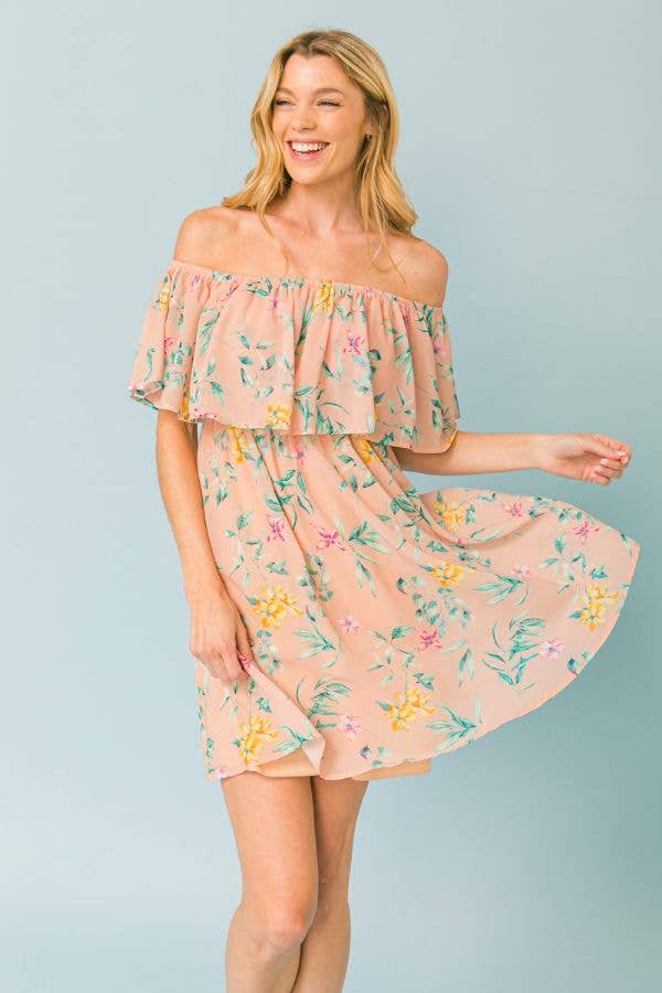 A printed mini dress -ID18289