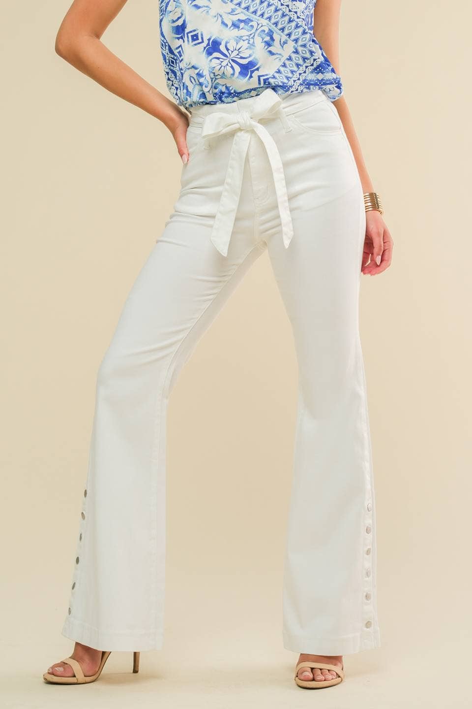 Coastal Chic White Wide Leg Pants