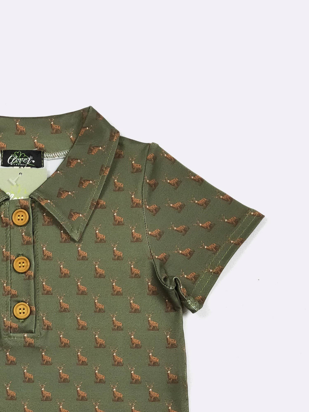 Hunter Green Buck Boy Collar Shirt