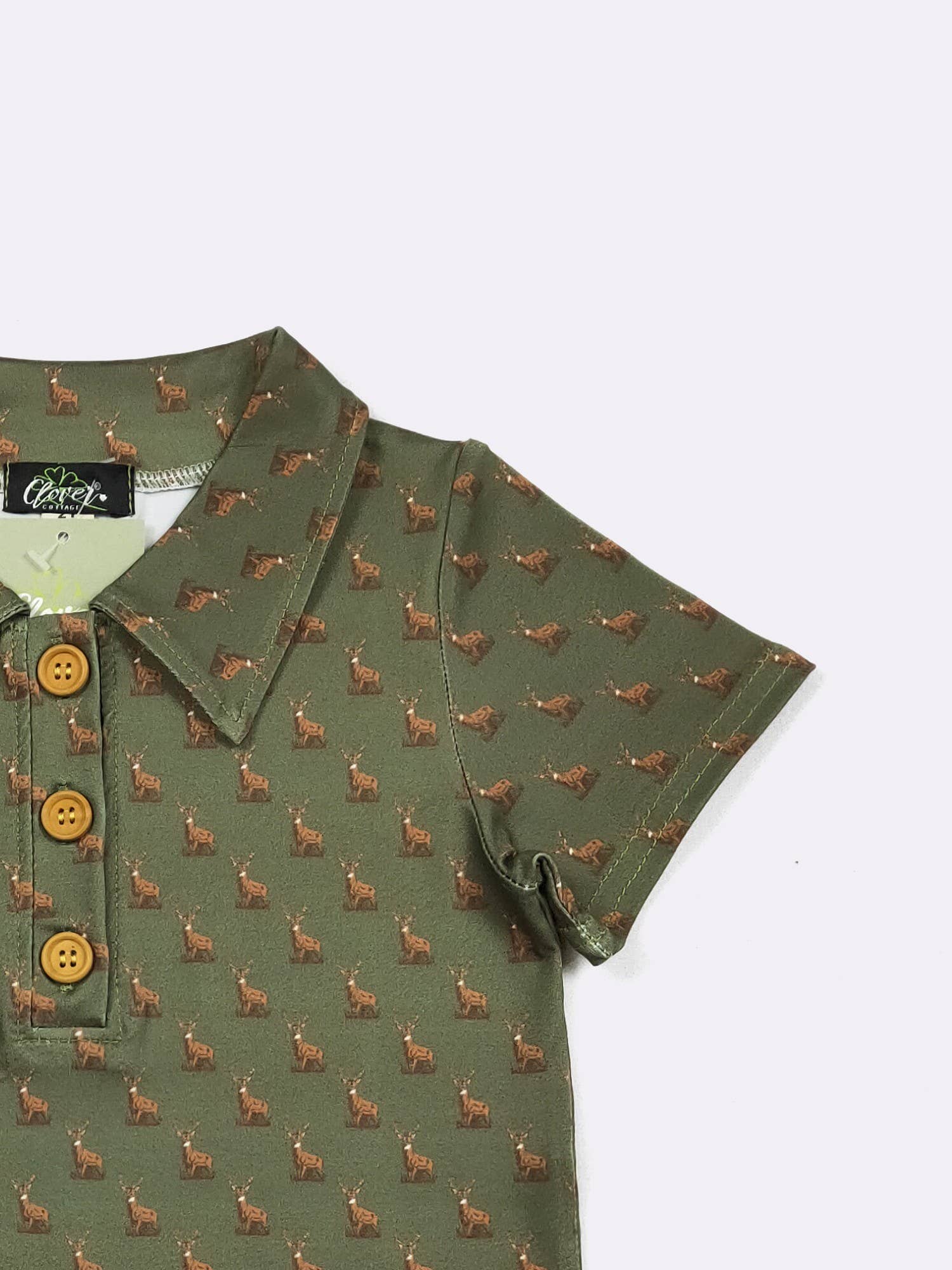 Hunter Green Buck Boy Collar Shirt