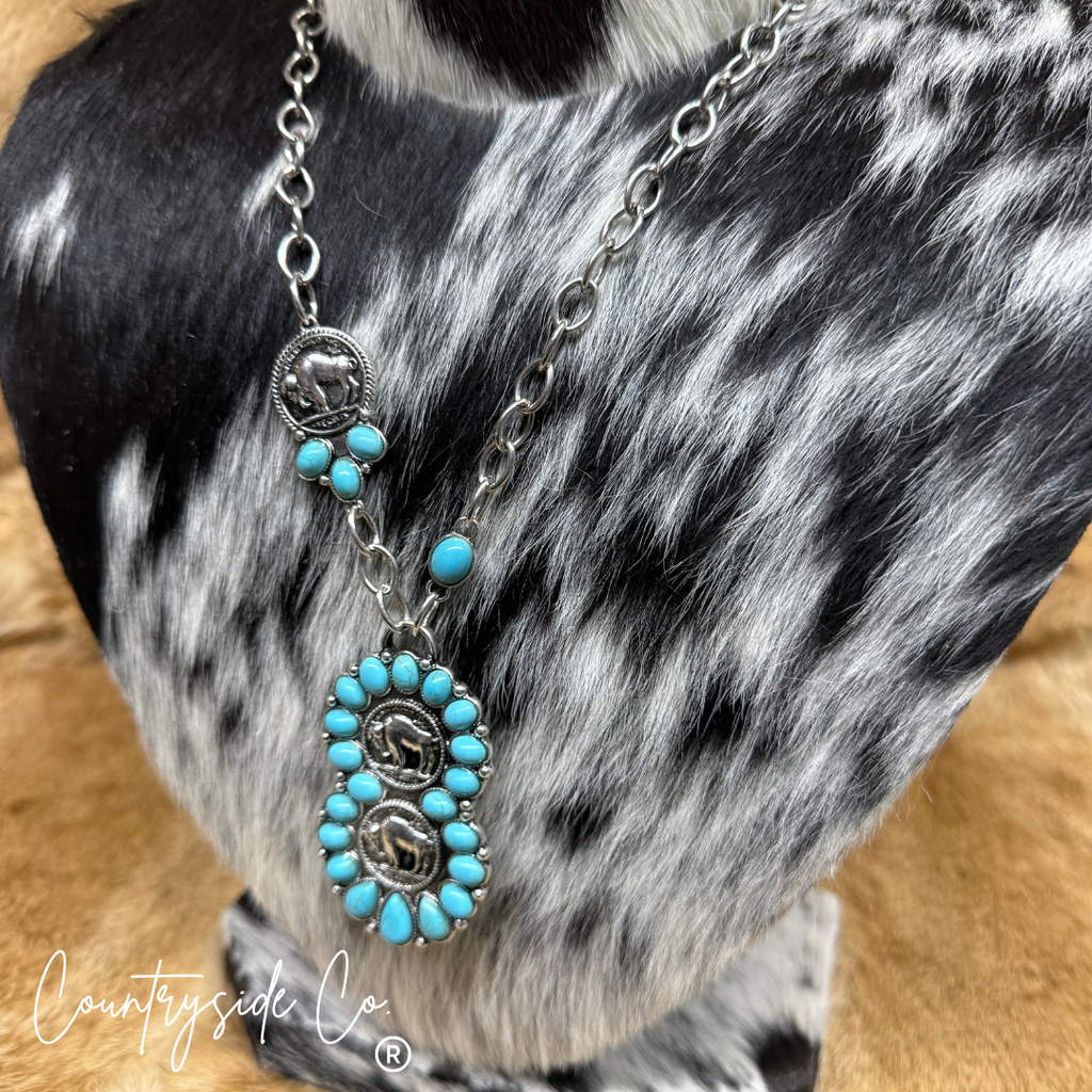 Buffalo and Turquoise Necklace