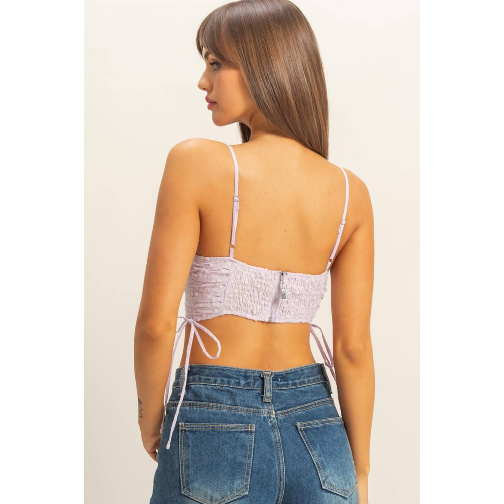 Drawstring Detail Crop Cami Top