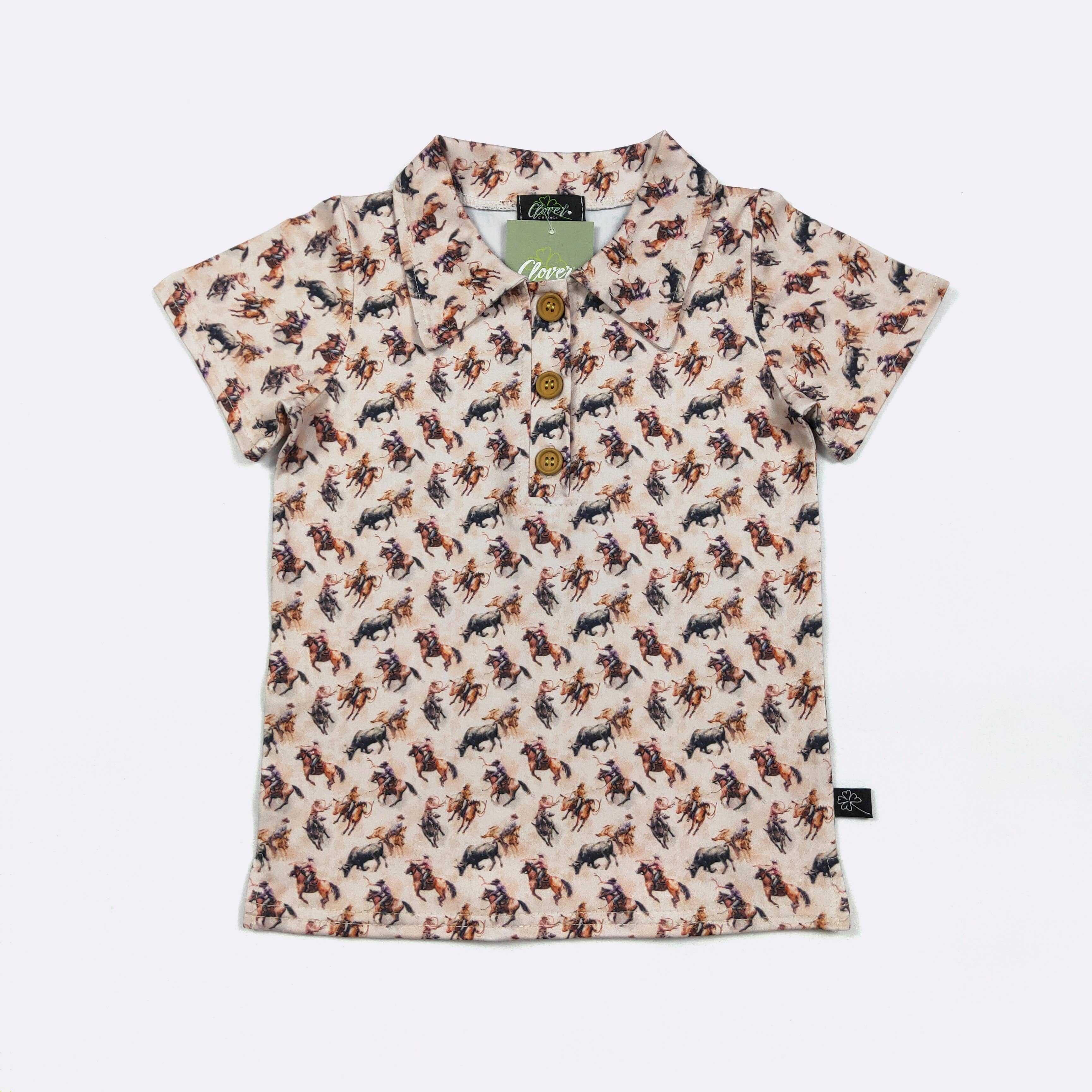 Roping Bulls Boy Collar Shirt