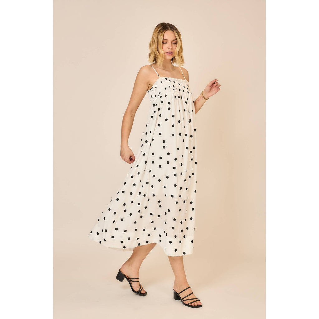 Classic Charm Polka Dot Midi Dress