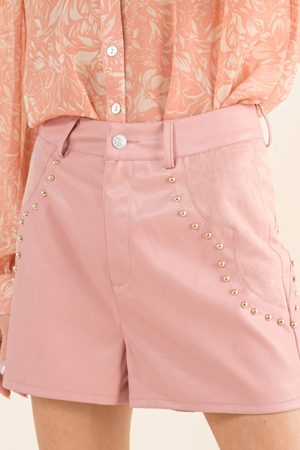 Faux Leather Suede Mini Shorts