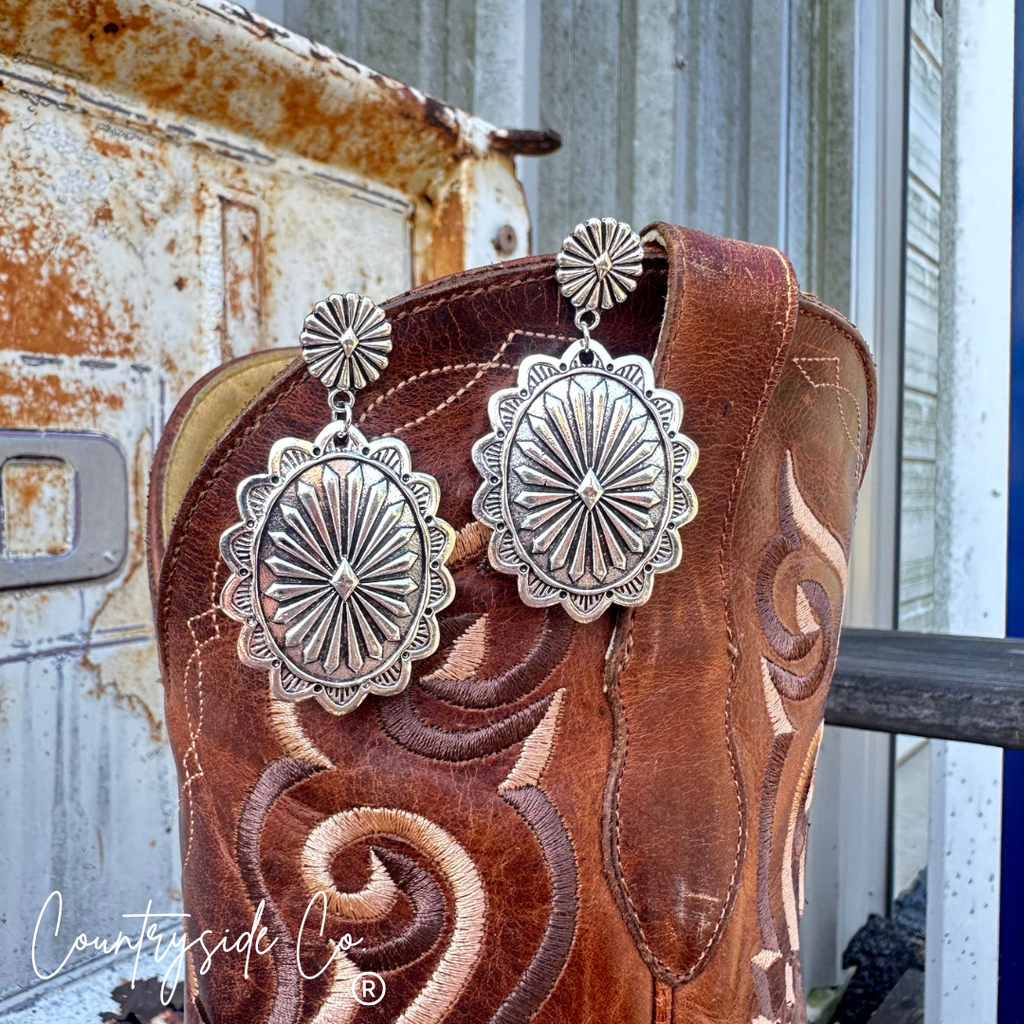 Southwest Concho Dangle Earrings