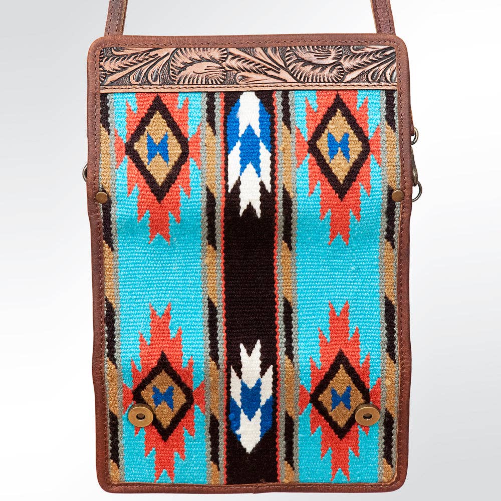 ADBG486 American Darling Hand Tooled & Hand Woven Saddle Blanket Western Wallet Bag