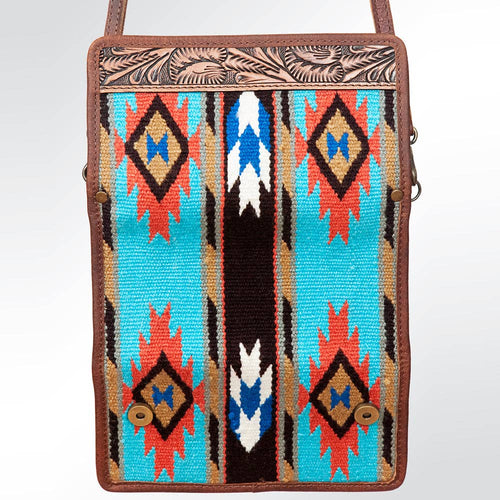 ADBG486 American Darling Hand Tooled & Hand Woven Saddle Blanket Western Wallet Bag