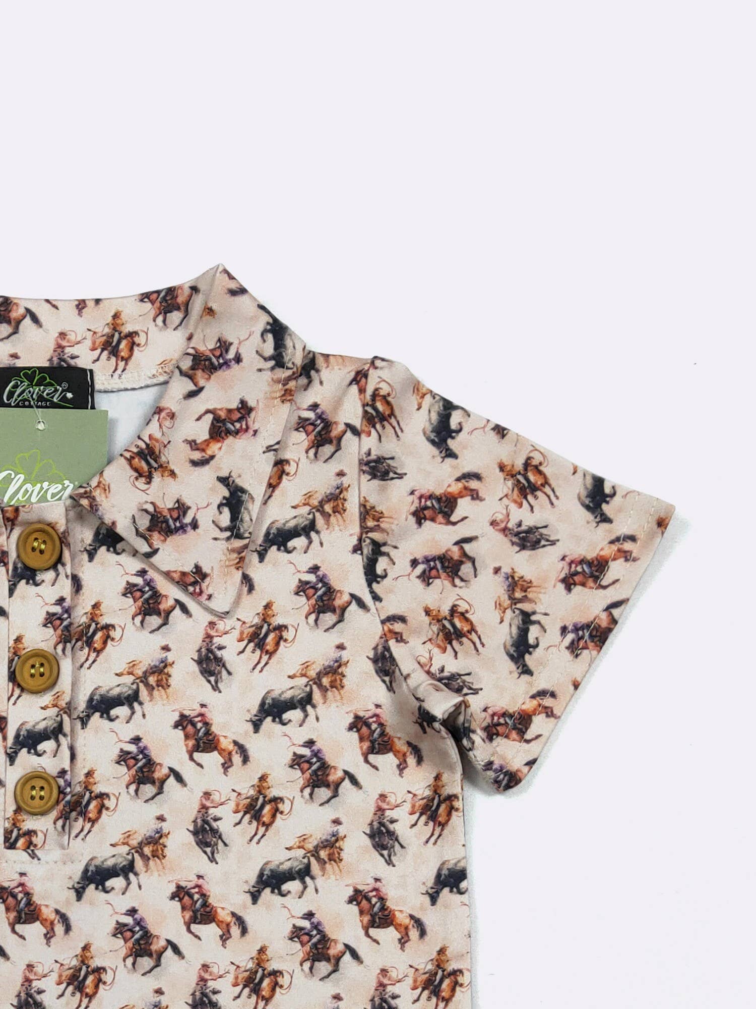 Roping Bulls Boy Collar Shirt