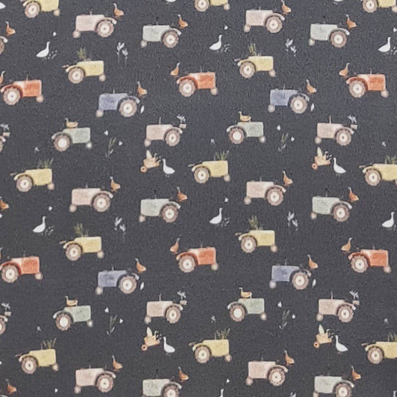 Navy Tractor Boy Collar Shirt