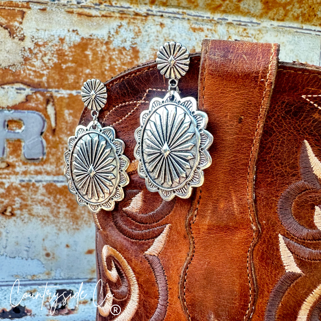 Southwest Concho Dangle Earrings