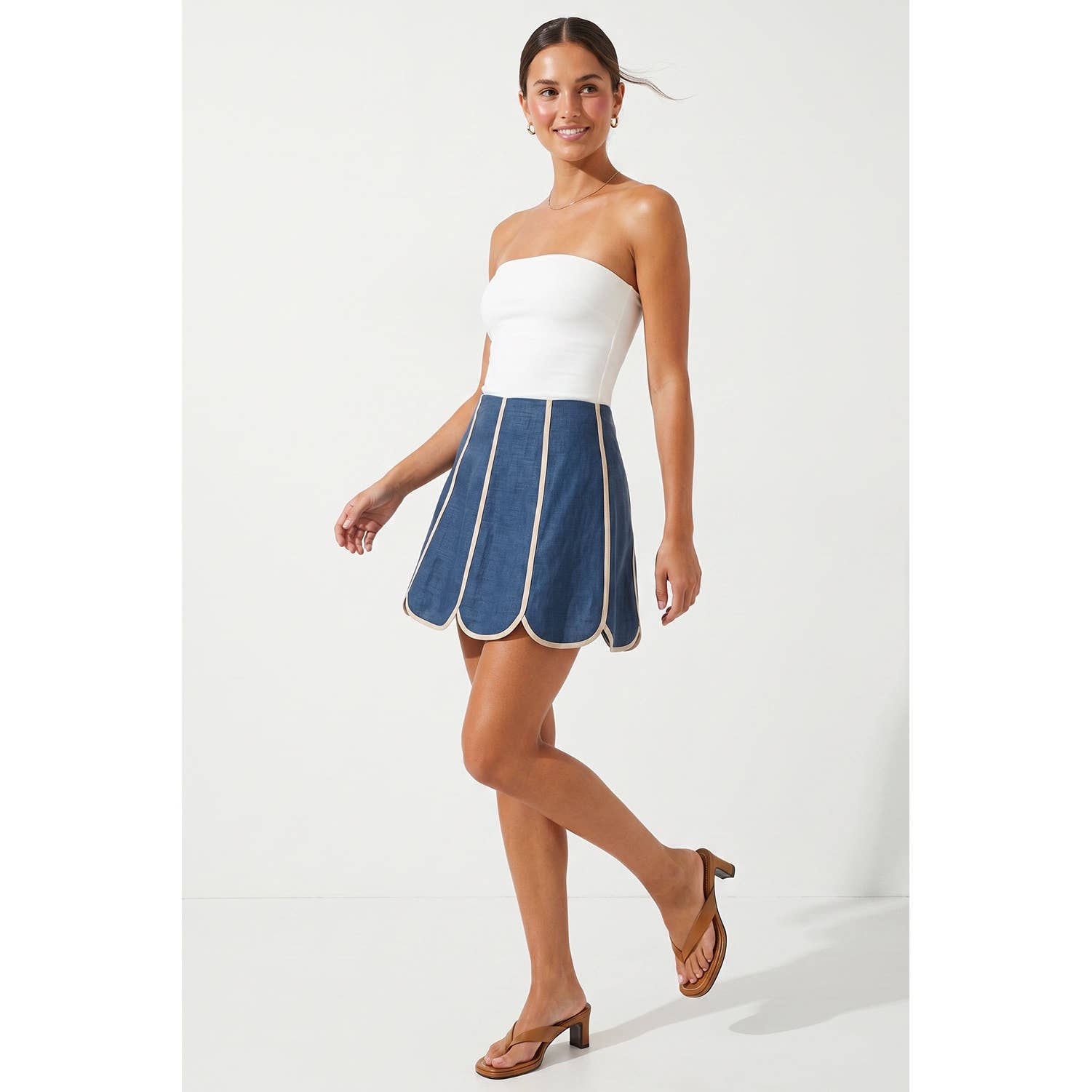 Coastal Scallop Mini Skirt
