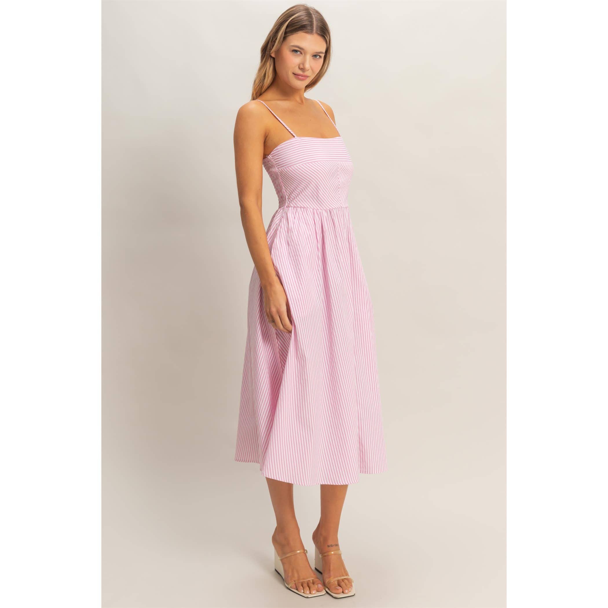 Striped Spaghetti Strap Dress