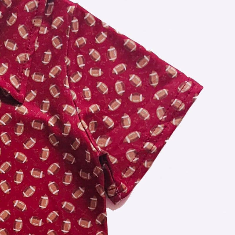 Maroon Football Boy Collar Shirt