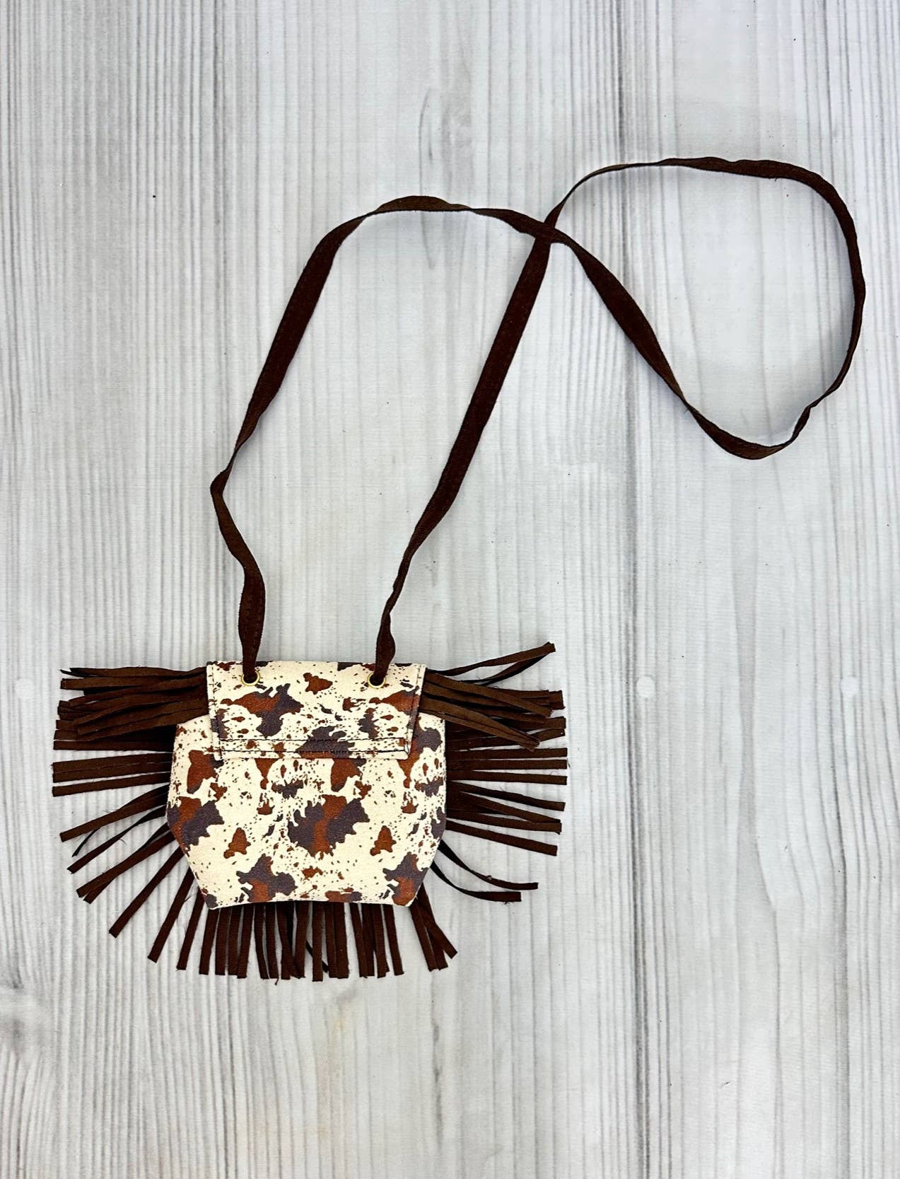 Girls Cowhide Fringe Purse