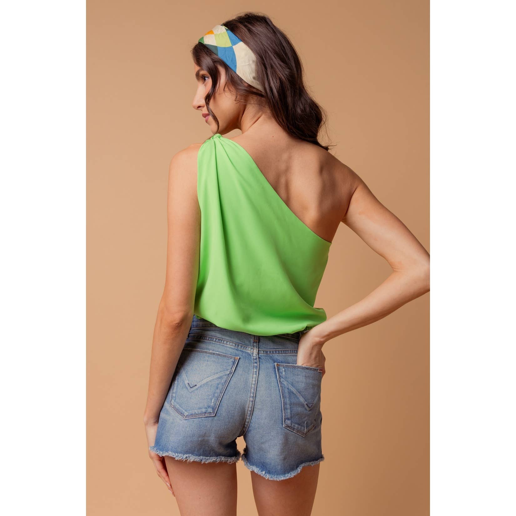 One Shoulder Knot Detail Top