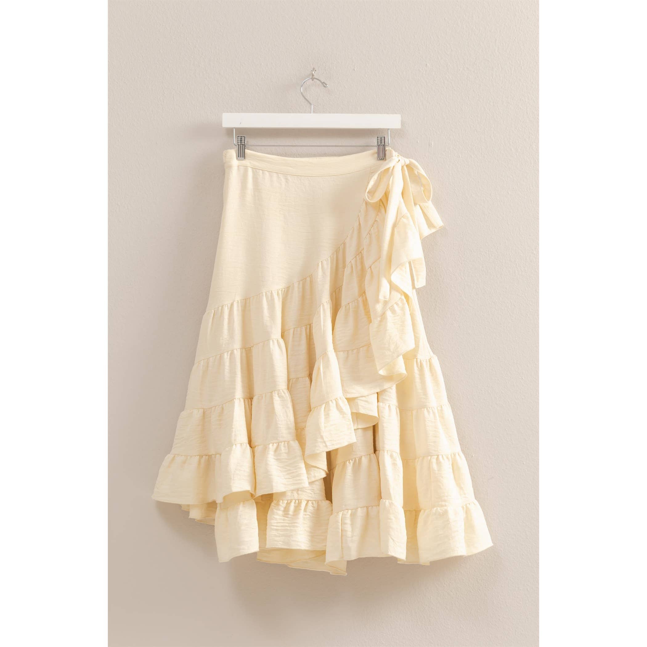 High-Waist Tiered Wrap Maxi Skirt