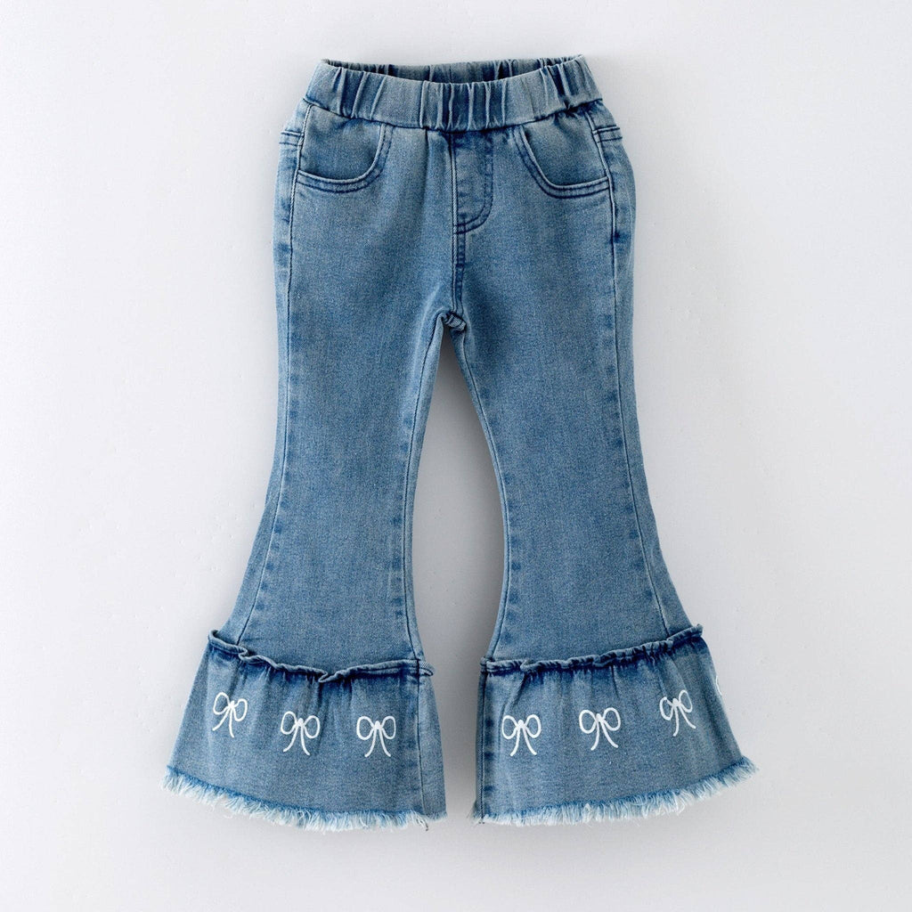 Sweet Bow Denim Bell Bottoms 🎀