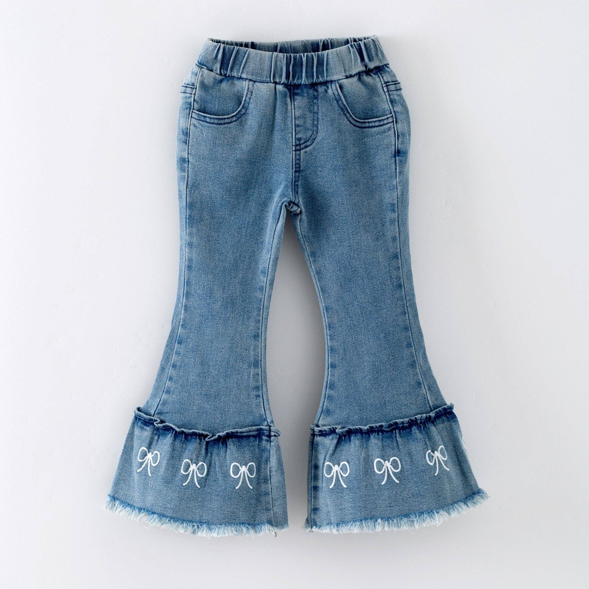 Sweet Bow Denim Bell Bottoms 🎀