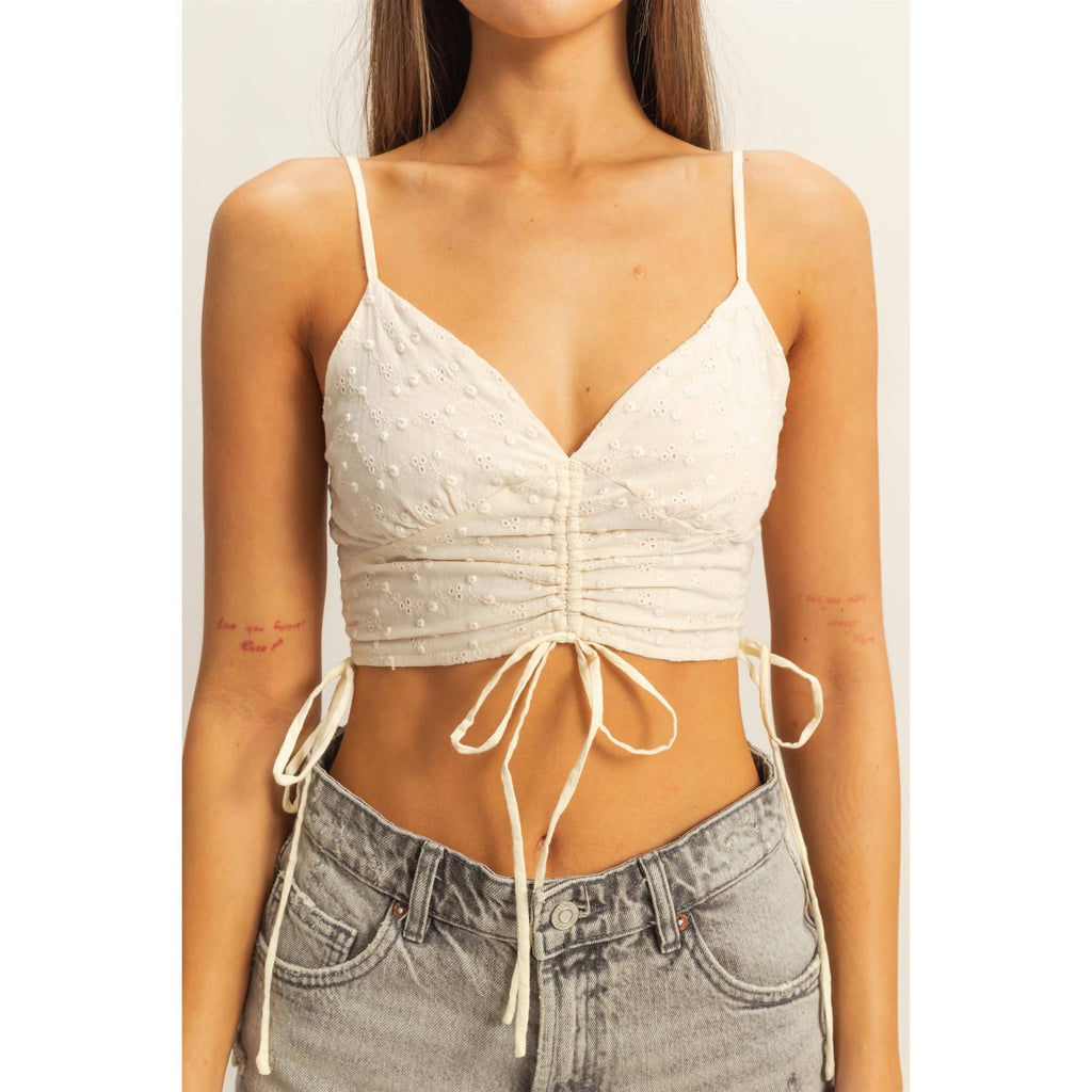 Drawstring Detail Crop Cami Top