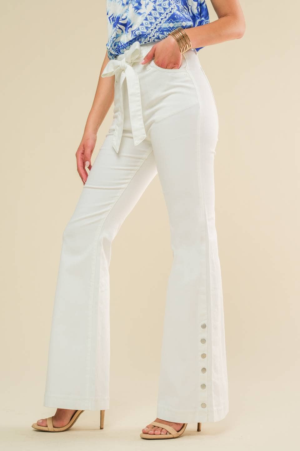 Coastal Chic White Wide Leg Pants