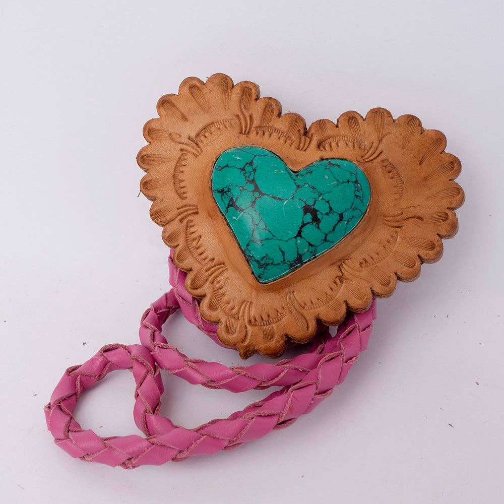 💖 Turquoise Heart Concho Necklace